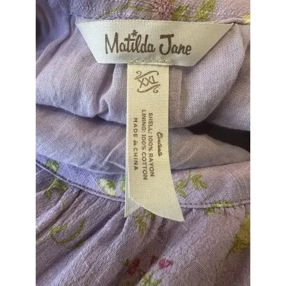Matilda Jane Enchanted Garden Lavender Artist Floral Tiered Maxi Dress Size XXL - Picture 13 of 14